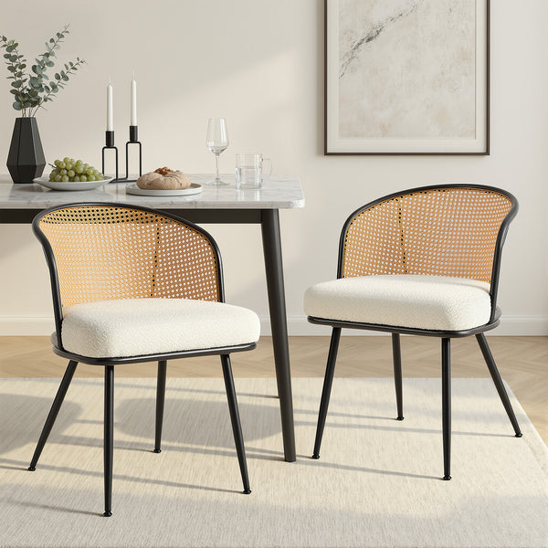Lagrein Dining Chair in White Sacy Fabric