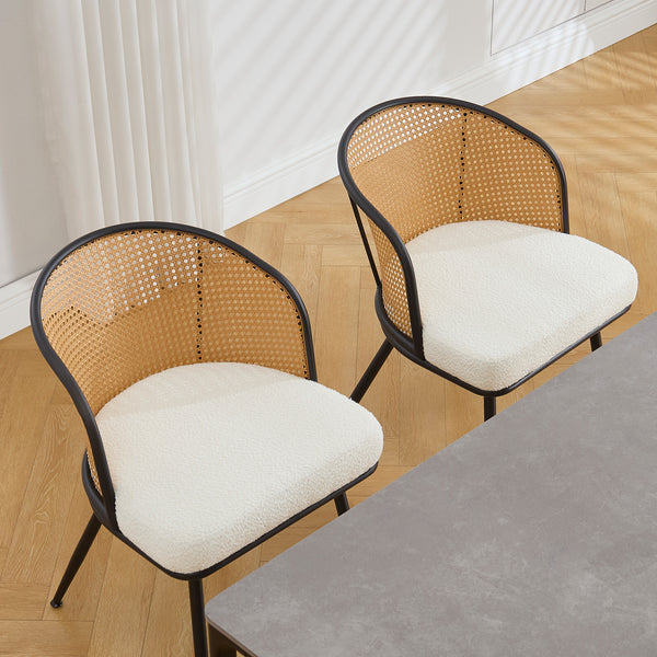 Lagrein Dining Chair in White Sacy Fabric