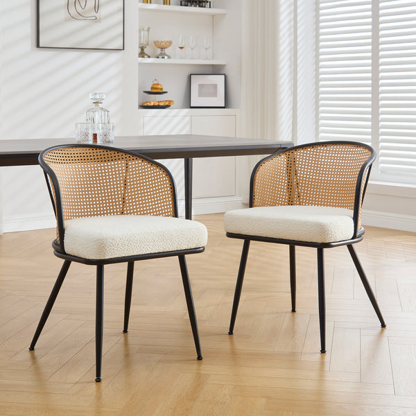 Lagrein Dining Chair in White Sacy Fabric