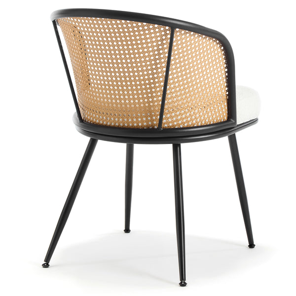 Lagrein Dining Chair in White Sacy Fabric