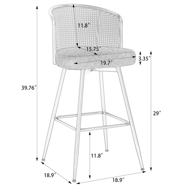 Lagrein II bar stool bar height dimensions