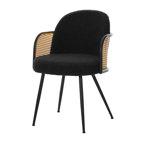 Lagrein III Dining Chair in Black Sacy Fabric