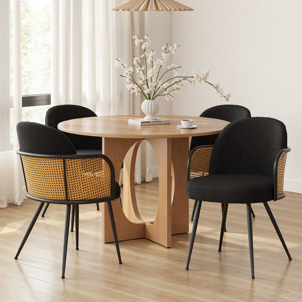 Lagrein III Dining Chair in Black Sacy Fabric