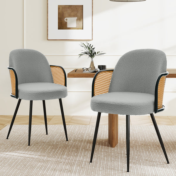 Lagrein III Dining Chair in Gray Sacy Fabric