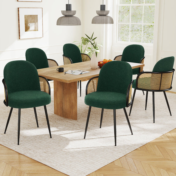 Lagrein III Dining Chair in Green Sacy Fabric