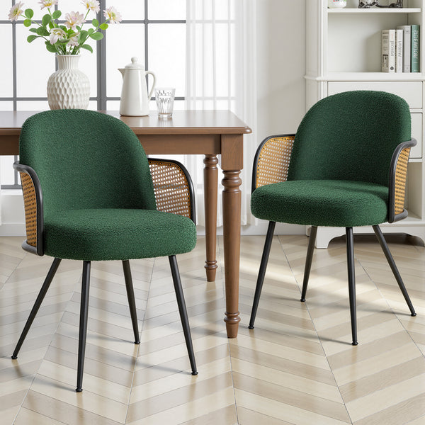 Lagrein III Dining Chair in Green Sacy Fabric