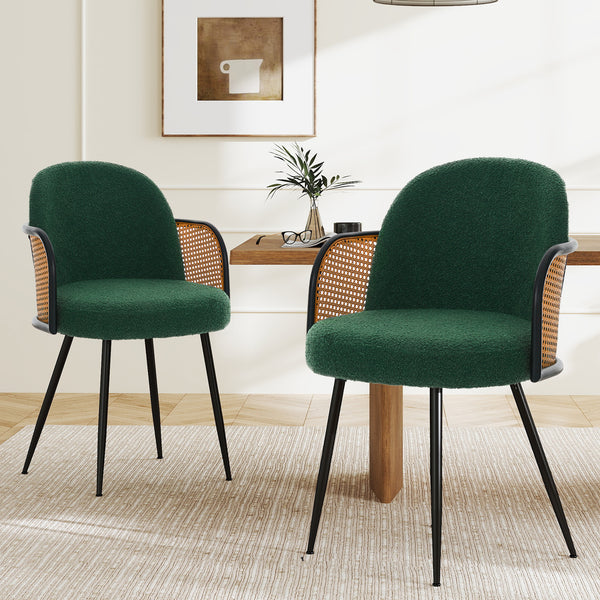 Lagrein III Dining Chair in Green Sacy Fabric