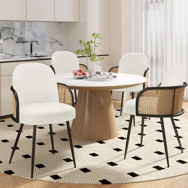 Lagrein III Dining Chair in White Sacy Fabric