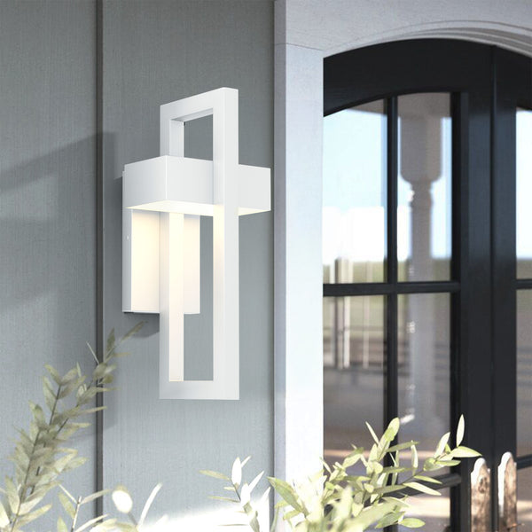 Landal outdoor wall light, White/Large