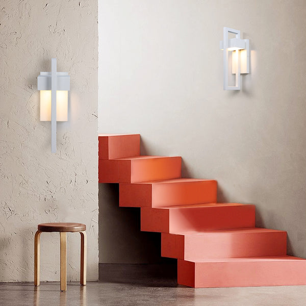 Landal outdoor wall light, White/Small