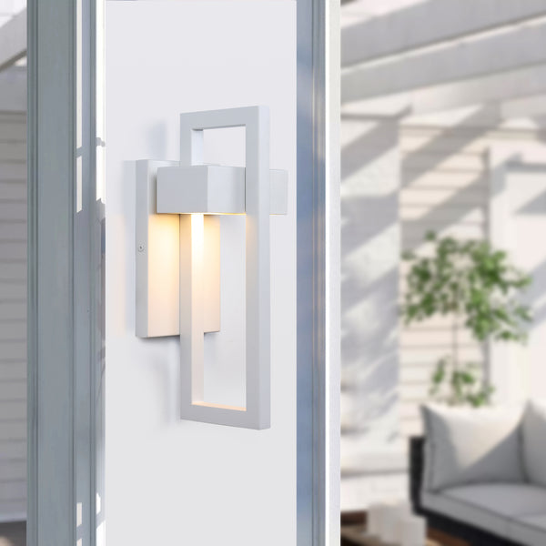 Landal outdoor wall light, White/Small