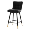 Light Lager Swivel Counter Stool in Black Jaen Leather