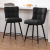 Light Lager Swivel Counter Stool in Black Jaen Leather
