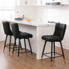Light Lager Swivel Counter Stool in Black Jaen Leather
