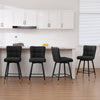 Light Lager Swivel Counter Stool in Black Jaen Leather
