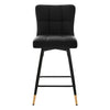 Light Lager Swivel Counter Stool in Black Jaen Leather