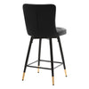 Light Lager Swivel Counter Stool in Black Jaen Leather