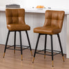 Light Lager Swivel Counter Stool in Brown Rebo Leather