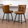 Light Lager Swivel Counter Stool in Brown Rebo Leather