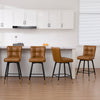 Light Lager Swivel Counter Stool in Brown Rebo Leather