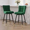 Light Lager Swivel Counter Stool in Green Azal Velvet