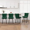 Light Lager Swivel Counter Stool in Green Azal Velvet