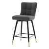 Light Lager Swivel Counter Stool in Slate Jaen Leather