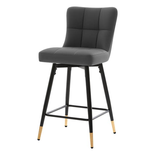 Light Lager Swivel Counter Stool in Slate Jaen Leather