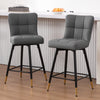Light Lager Swivel Counter Stool in Slate Jaen Leather