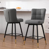 Light Lager Swivel Counter Stool in Slate Jaen Leather