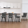 Light Lager Swivel Counter Stool in Slate Jaen Leather