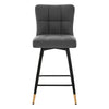 Light Lager Swivel Counter Stool in Slate Jaen Leather