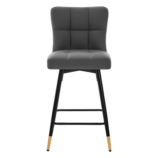 Light Lager Swivel Counter Stool in Slate Jaen Leather