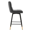 Light Lager Swivel Counter Stool in Slate Jaen Leather