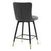 Light Lager Swivel Counter Stool in Slate Jaen Leather