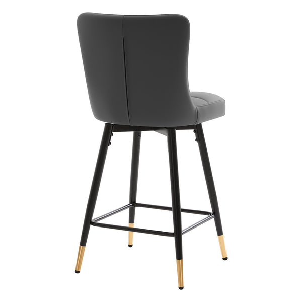 Light Lager Swivel Counter Stool in Slate Jaen Leather