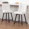 Light Lager Swivel Counter Stool in White Jaen Leather