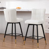 Light Lager Swivel Counter Stool in White Jaen Leather