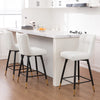 Light Lager Swivel Counter Stool in White Jaen Leather
