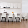 Light Lager Swivel Counter Stool in White Jaen Leather