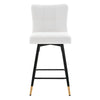 Light Lager Swivel Counter Stool in White Jaen Leather
