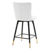 Light Lager Swivel Counter Stool in White Jaen Leather
