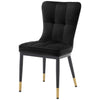 Light Lager Dining Chair in Black Azal Velvet
