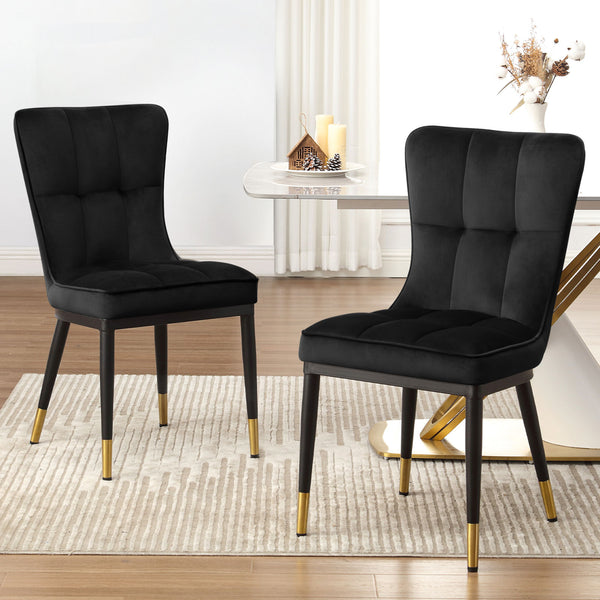 Light Lager Dining Chair in Black Azal Velvet