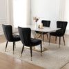 Light Lager Dining Chair in Black Azal Velvet