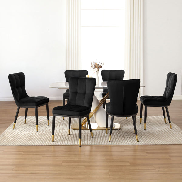 Light Lager Dining Chair in Black Azal Velvet