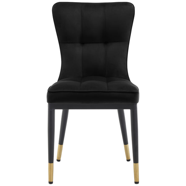 Light Lager Dining Chair in Black Azal Velvet