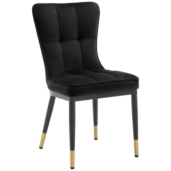 Light Lager Dining Chair in Black Azal Velvet