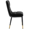 Light Lager Dining Chair in Black Azal Velvet