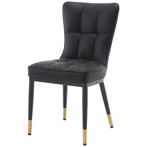 Light Lager Dining Chair in Black Jaen Leather